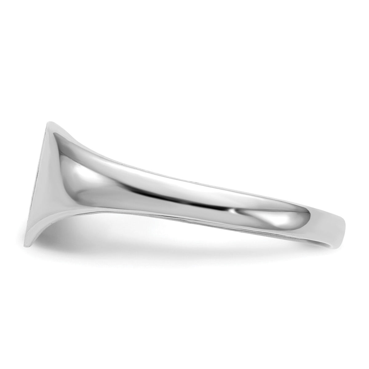 14k White Gold 8.5x9.0mm Closed Back Heart Signet Ring-RS588