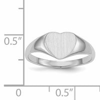 14k White Gold 8.5x9.0mm Closed Back Heart Signet Ring-RS588