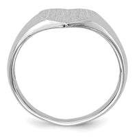 14k White Gold 8.0x7.5mm Closed Back Heart Signet Ring-RS593