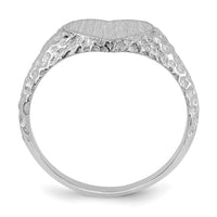 14k White Gold 8.0x9.0mm Open Back Heart Signet Ring-RS594