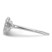 14k White Gold 6.0x6.5mm Open Back Heart Signet Ring-RS595