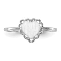 14k White Gold 6.0x6.5mm Open Back Heart Signet Ring-RS595
