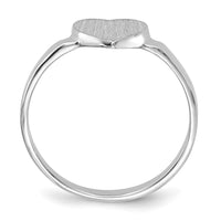 14k White Gold 7.0x7.5mm Open Back Heart Signet Ring-RS596