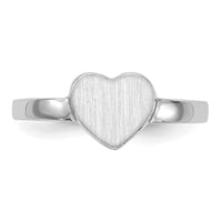 14k White Gold 7.0x7.5mm Open Back Heart Signet Ring-RS596