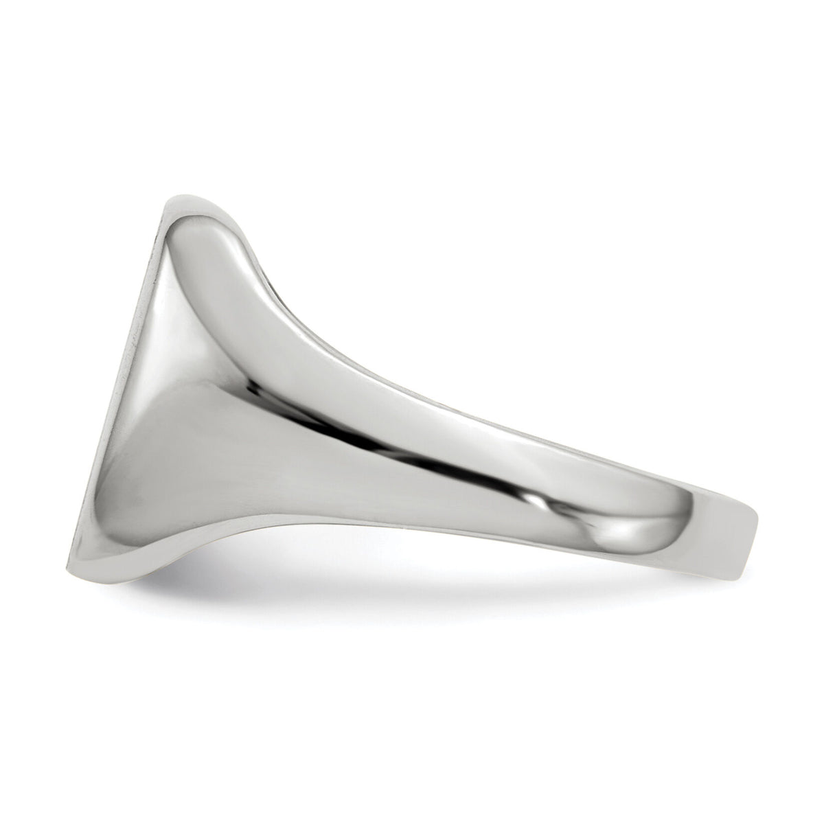 14k White Gold 10.5x11.0mm Closed Back Signet Ring-RS603