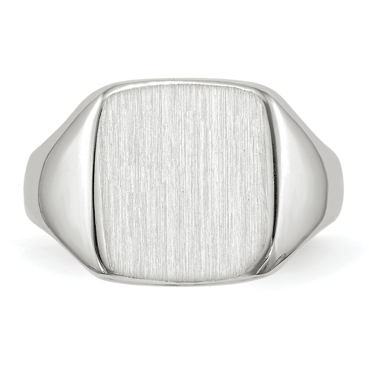14k White Gold 10.5x11.0mm Closed Back Signet Ring-RS603