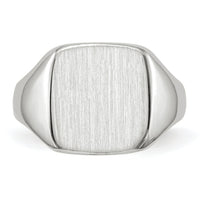 14k White Gold 10.5x11.0mm Closed Back Signet Ring-RS603