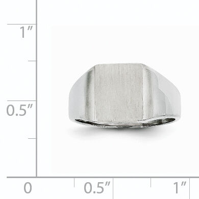14k White Gold 10.5x11.0mm Closed Back Signet Ring-RS603