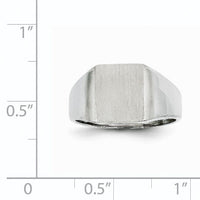 14k White Gold 10.5x11.0mm Closed Back Signet Ring-RS603