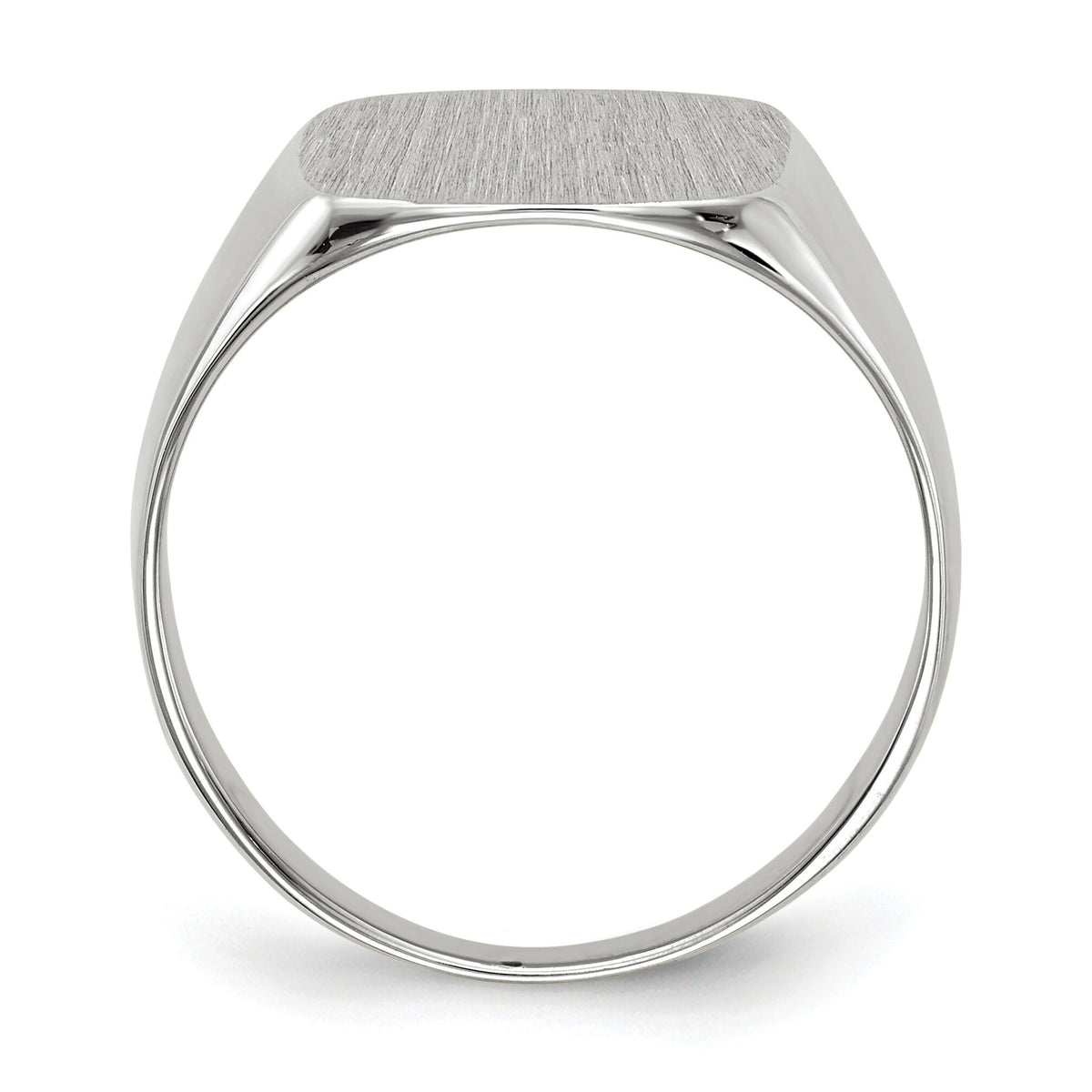 14k White Gold 13.5x14.5mm Closed Back Men's Signet Ring-RS605
