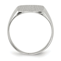 14k White Gold 13.5x14.5mm Closed Back Men's Signet Ring-RS605