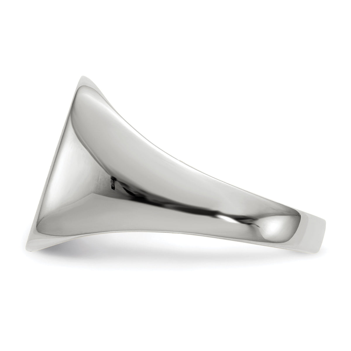 14k White Gold 13.5x14.5mm Closed Back Men's Signet Ring-RS605