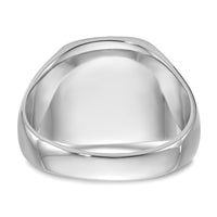 14k White Gold 13.5x14.5mm Closed Back Men's Signet Ring-RS605