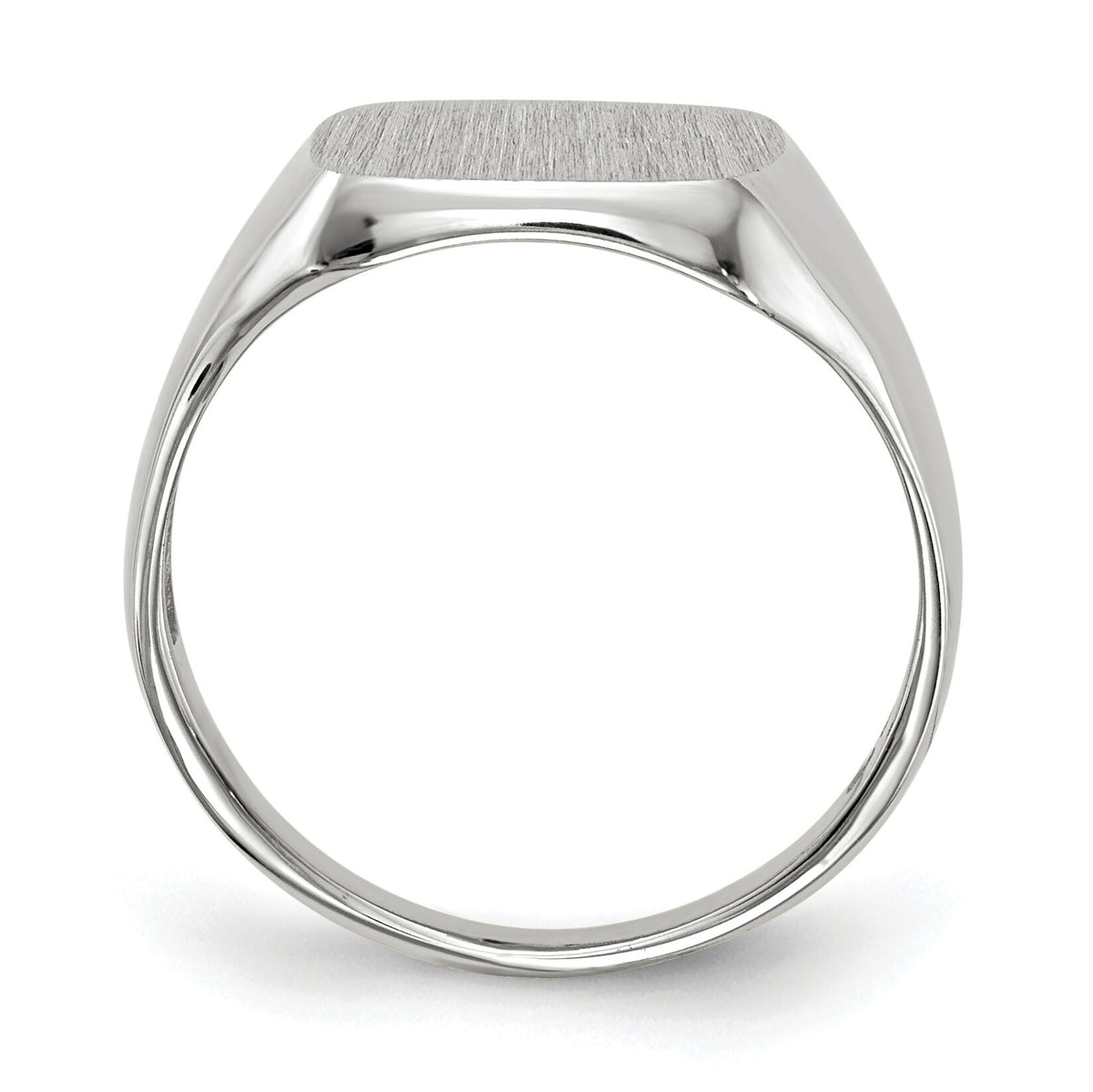 14k White Gold 10.5x11.0mm Open Back Signet Ring-RS606
