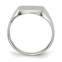 14k White Gold 10.5x11.0mm Open Back Signet Ring-RS606