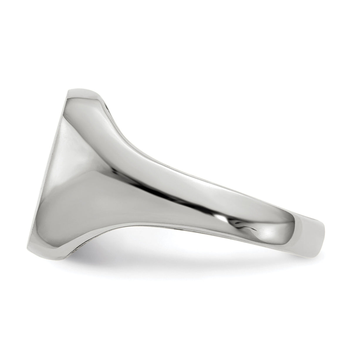 14k White Gold 10.5x11.0mm Open Back Signet Ring-RS606