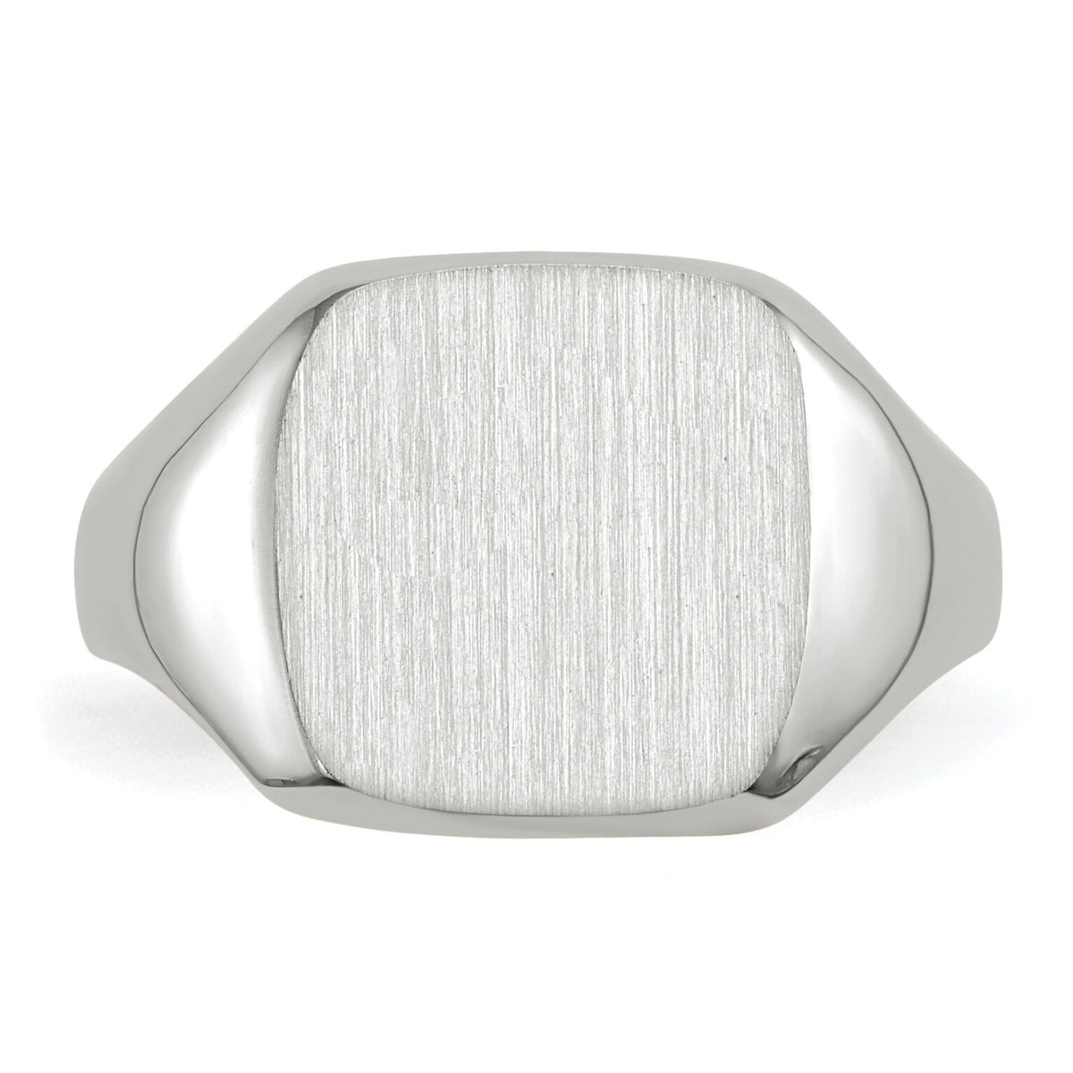 14k White Gold 10.5x11.0mm Open Back Signet Ring-RS606