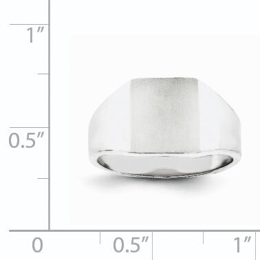 14k White Gold 10.5x11.0mm Open Back Signet Ring-RS606