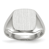 14k White Gold 10.5x11.0mm Open Back Signet Ring-RS606