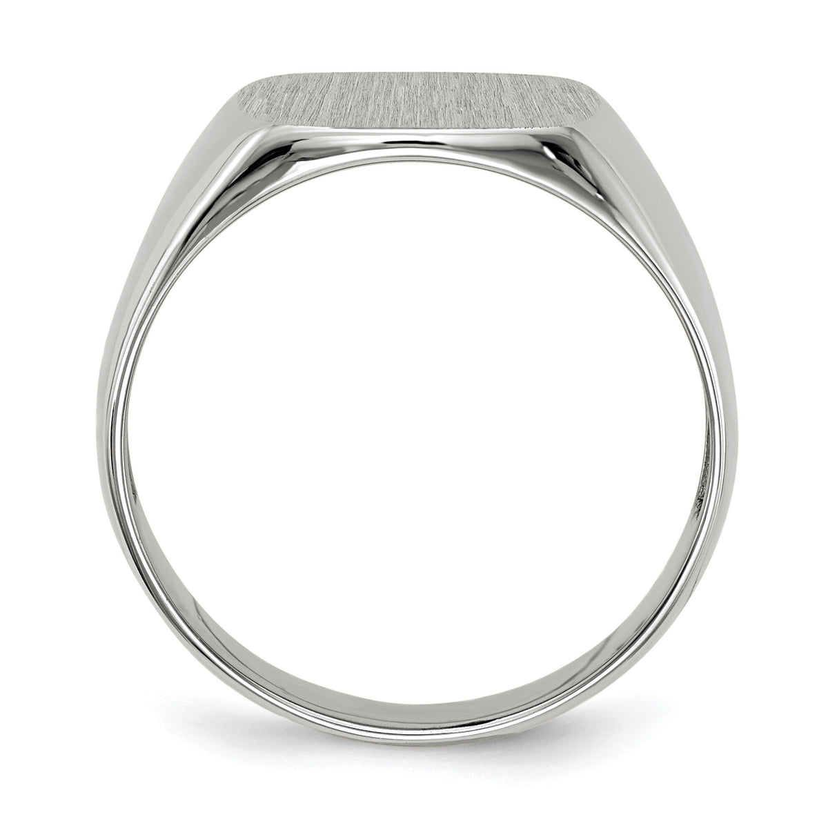 14k White Gold 12.5x12.5mm Open Back Signet Ring-RS607