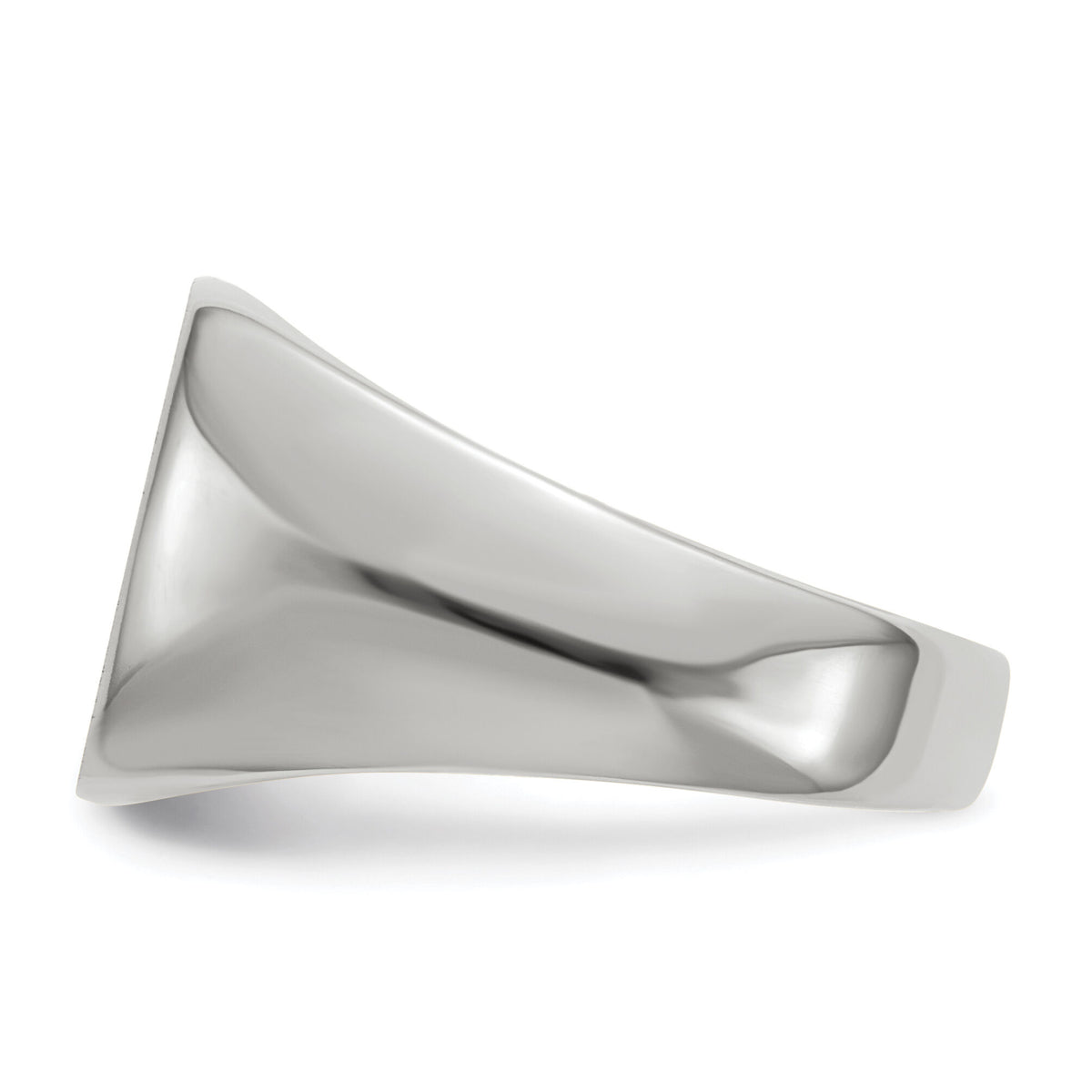 14k White Gold 12.5x12.5mm Open Back Signet Ring-RS607