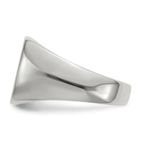 14k White Gold 12.5x12.5mm Open Back Signet Ring-RS607