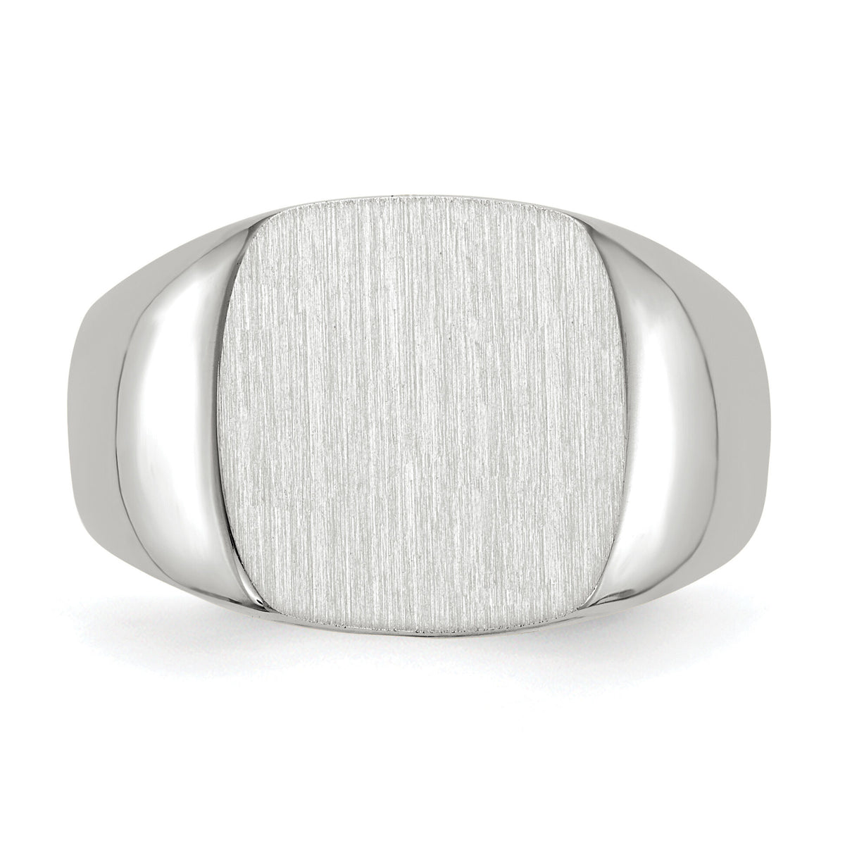 14k White Gold 12.5x12.5mm Open Back Signet Ring-RS607