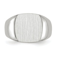 14k White Gold 12.5x12.5mm Open Back Signet Ring-RS607