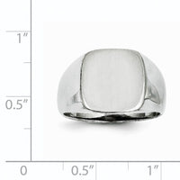 14k White Gold 12.5x12.5mm Open Back Signet Ring-RS607
