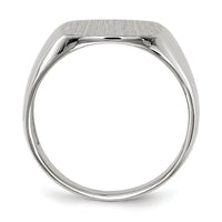 14k White Gold 13.5mm x14.5mm Open Back Men's Signet Ring-RS608