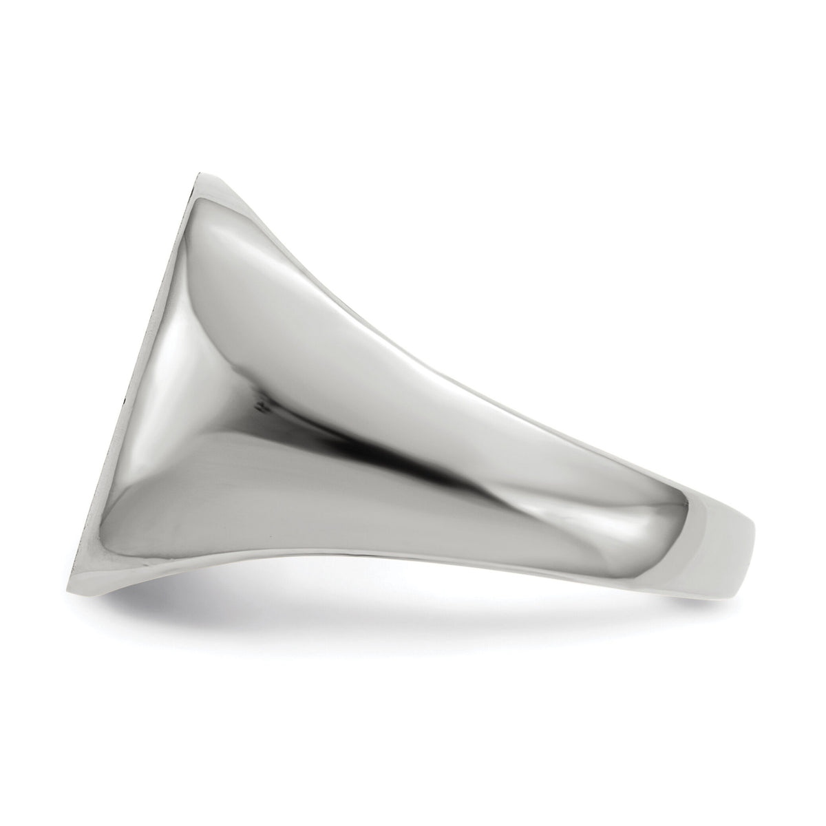 14k White Gold 13.5mm x14.5mm Open Back Men's Signet Ring-RS608