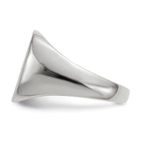 14k White Gold 13.5mm x14.5mm Open Back Men's Signet Ring-RS608
