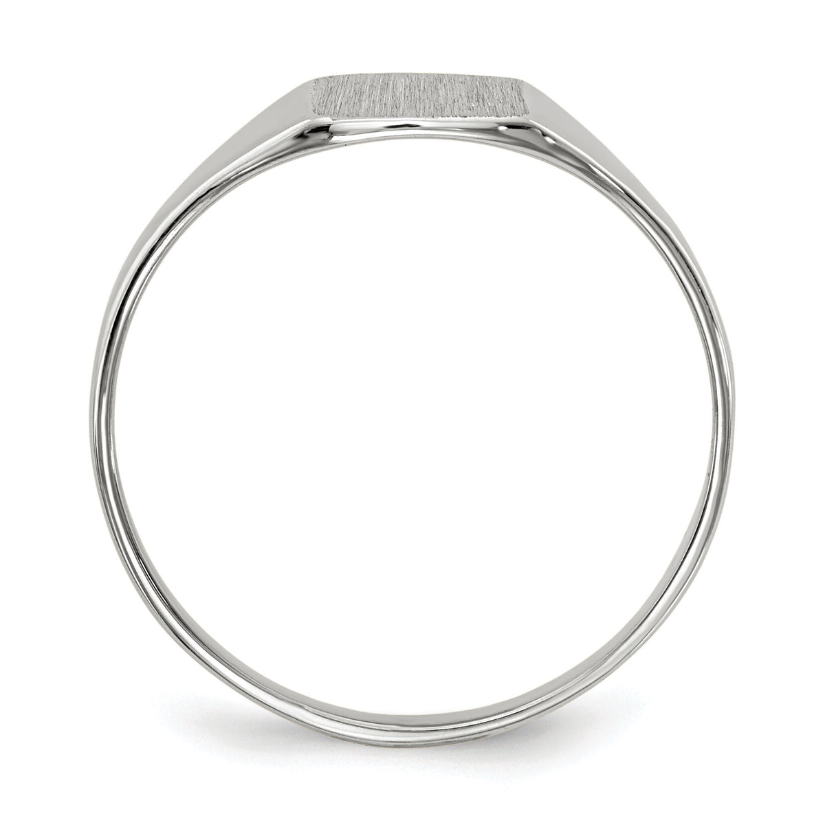 14k White Gold 7.0x8.5mm Closed Back Signet Ring-RS609