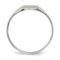 14k White Gold 7.0x8.5mm Closed Back Signet Ring-RS609