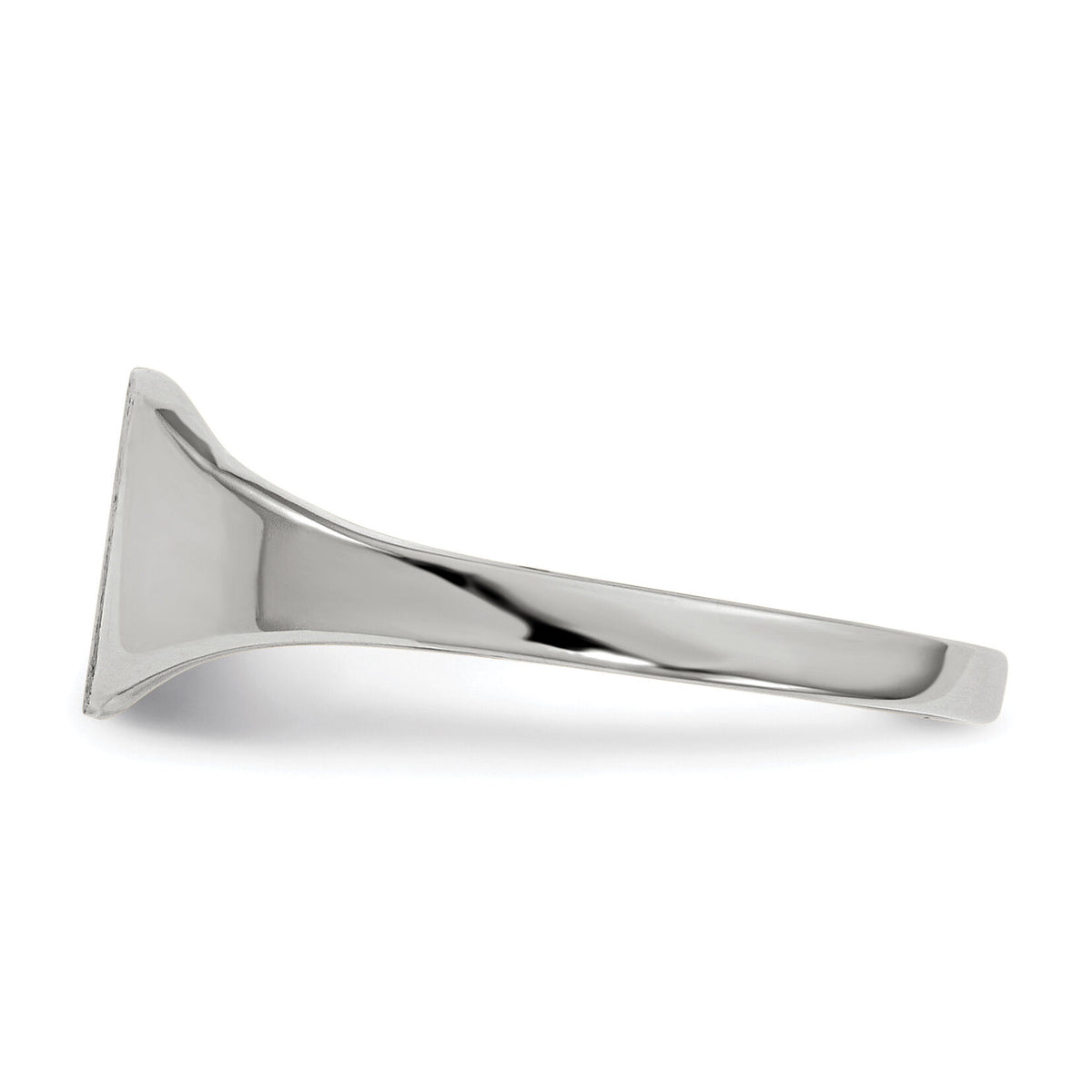 14k White Gold 7.0x8.5mm Closed Back Signet Ring-RS609