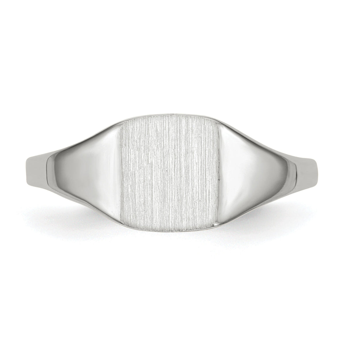 14k White Gold 7.0x8.5mm Closed Back Signet Ring-RS609