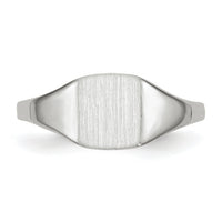 14k White Gold 7.0x8.5mm Closed Back Signet Ring-RS609