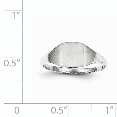 14k White Gold 7.0x8.5mm Closed Back Signet Ring-RS609