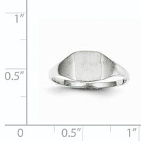 14k White Gold 7.0x8.5mm Closed Back Signet Ring-RS609
