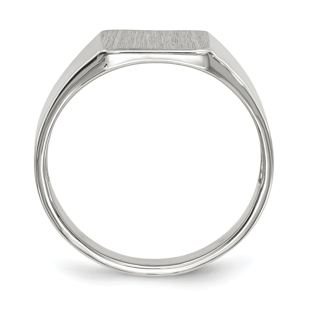 14k White Gold 8.5x9.5mm Closed Back Signet Ring-RS610