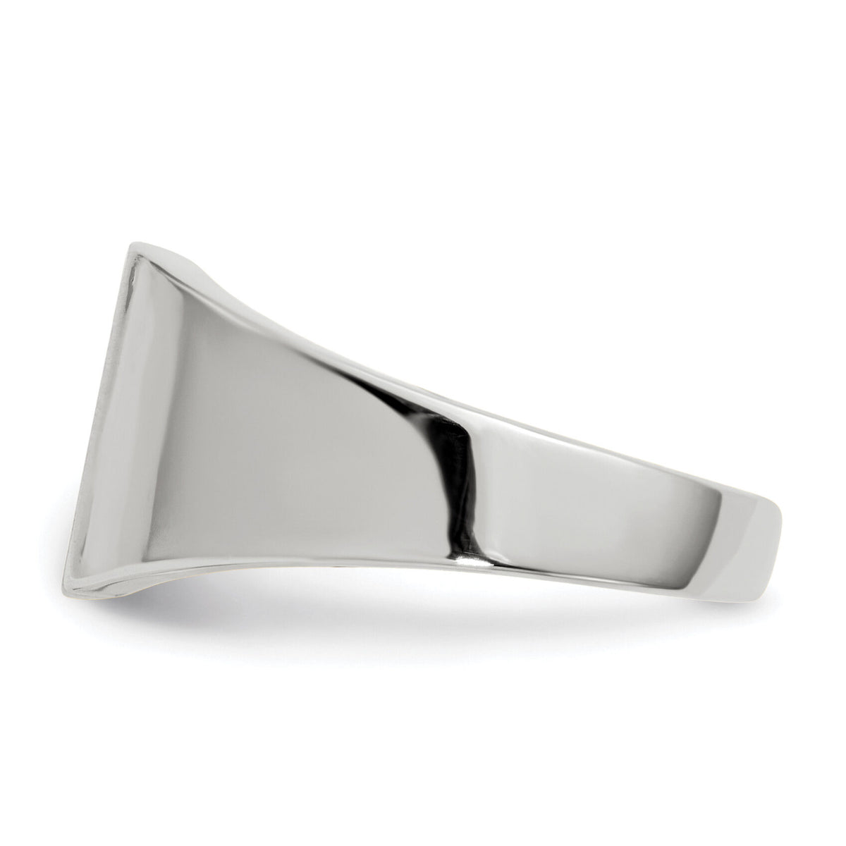14k White Gold 8.5x9.5mm Closed Back Signet Ring-RS610