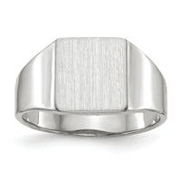 14k White Gold 8.5x9.5mm Closed Back Signet Ring-RS610