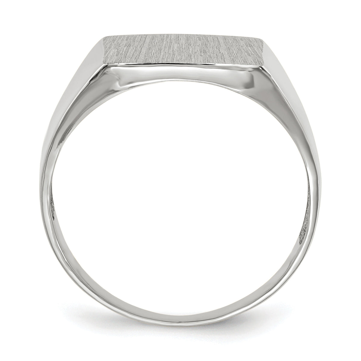 14k White Gold 13.0x13.0mm Closed Back Signet Ring-RS611