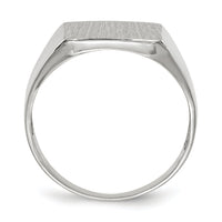 14k White Gold 13.0x13.0mm Closed Back Signet Ring-RS611