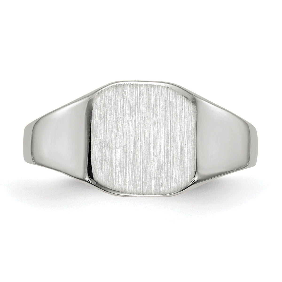 14k White Gold 8.5x8.5mm Closed Back Signet Ring-RS614