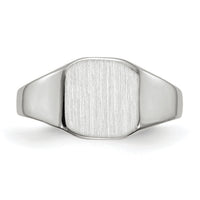 14k White Gold 8.5x8.5mm Closed Back Signet Ring-RS614
