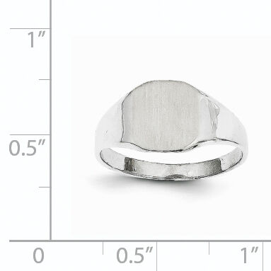 14k White Gold 8.5x8.5mm Closed Back Signet Ring-RS614