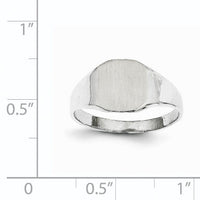 14k White Gold 8.5x8.5mm Closed Back Signet Ring-RS614