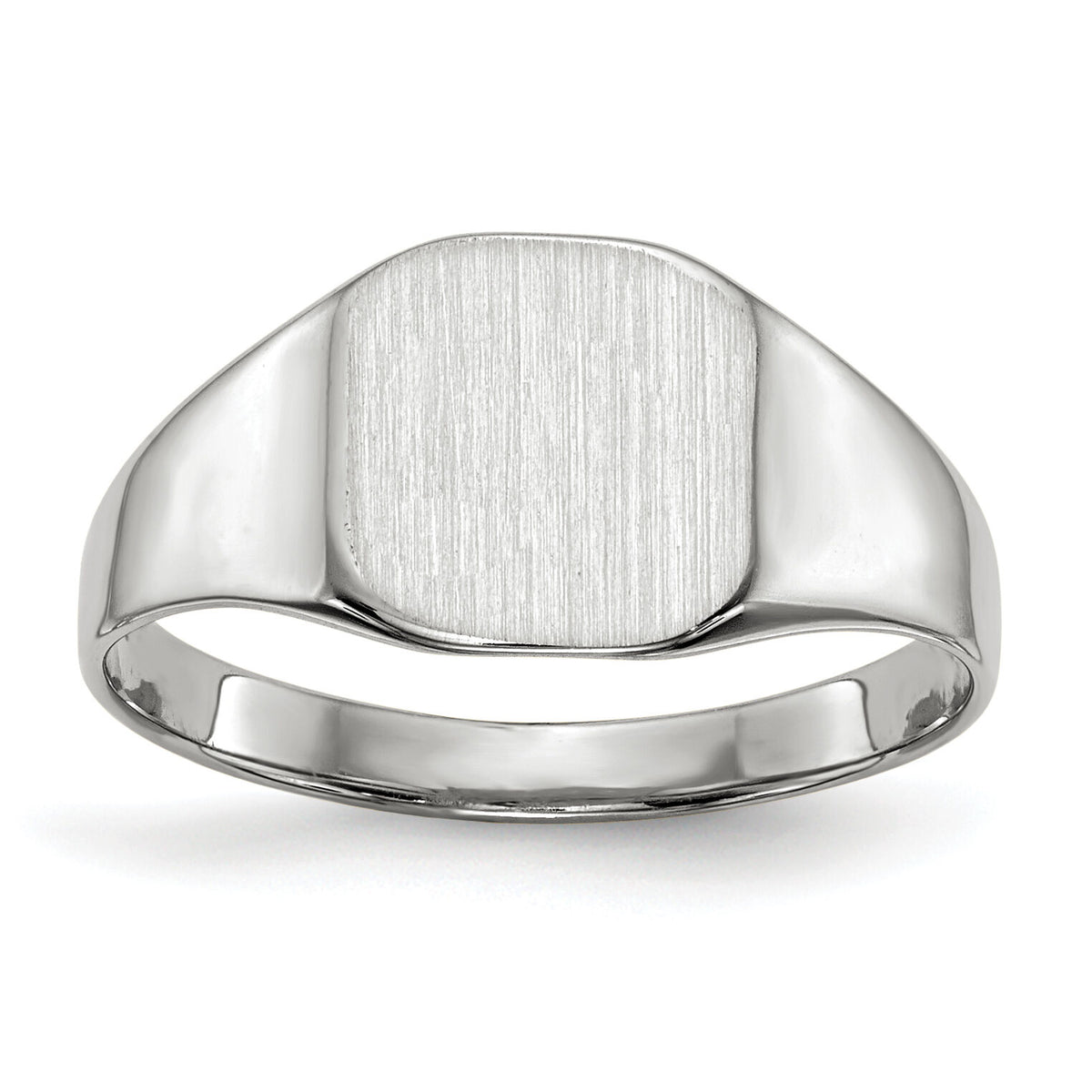 14k White Gold 8.5x8.5mm Closed Back Signet Ring-RS614
