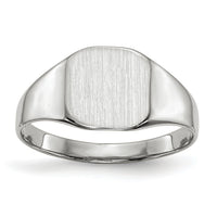 14k White Gold 8.5x8.5mm Closed Back Signet Ring-RS614